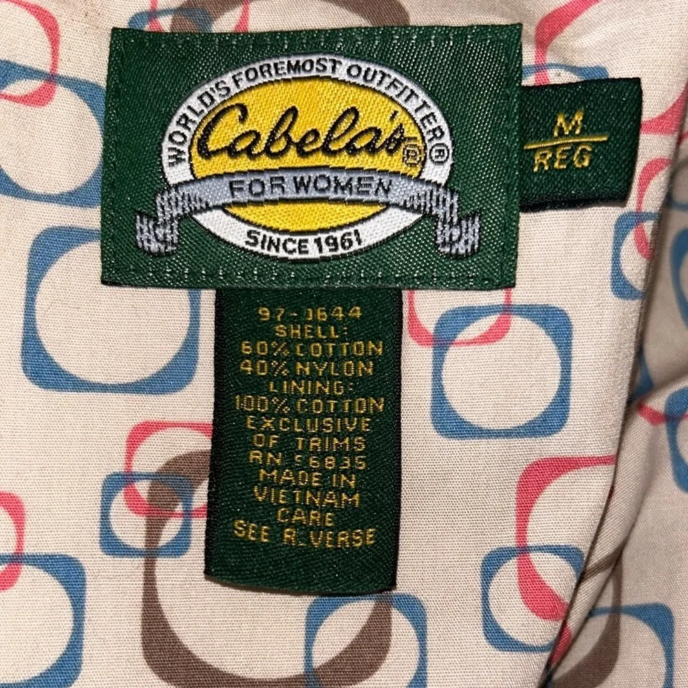 Cabela’s Women's Cream Fully Lined Button Front Collared Pockets Trench Coat Med - Picture 3 of 14